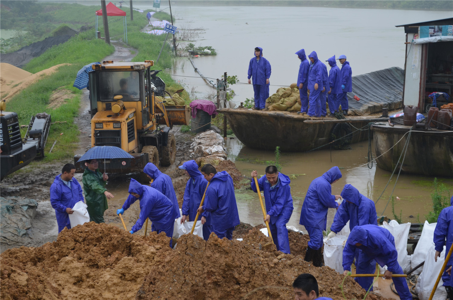 安徽hth手机app下载出力协助林头镇固堤防汛